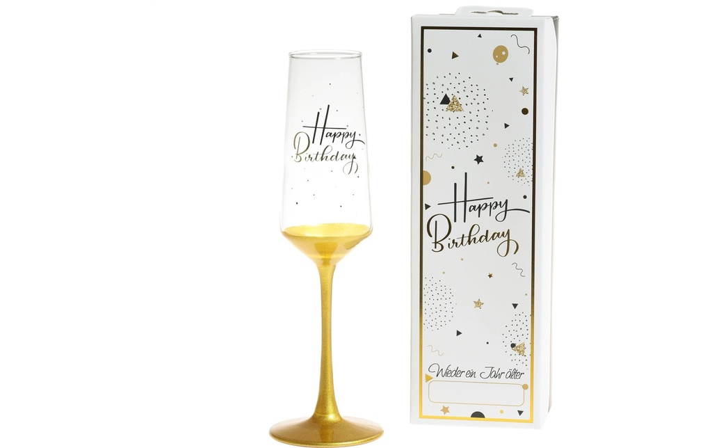 Trendcompany Flûte à champagne Happy Birthday