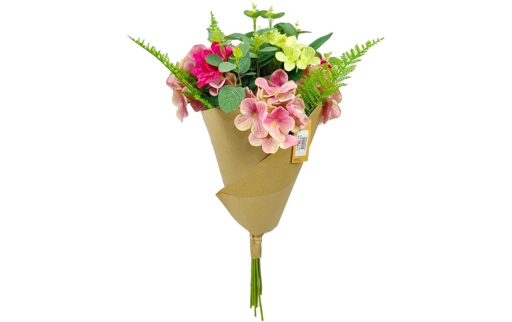 CHALET Bouquet de fleurs en papier 63 cm, Vert/Rose