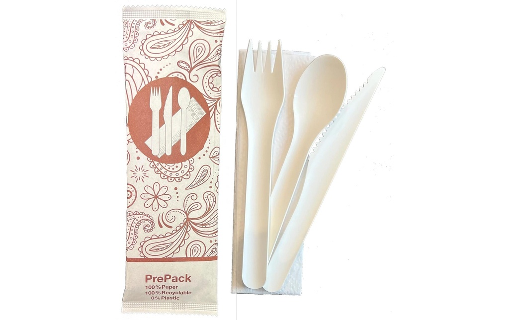Pochetta Sets de couverts jetables 200 pièces, blanc
