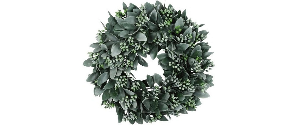 CHALET Couronne d'eucalyptus S/M 28 cm, Vert