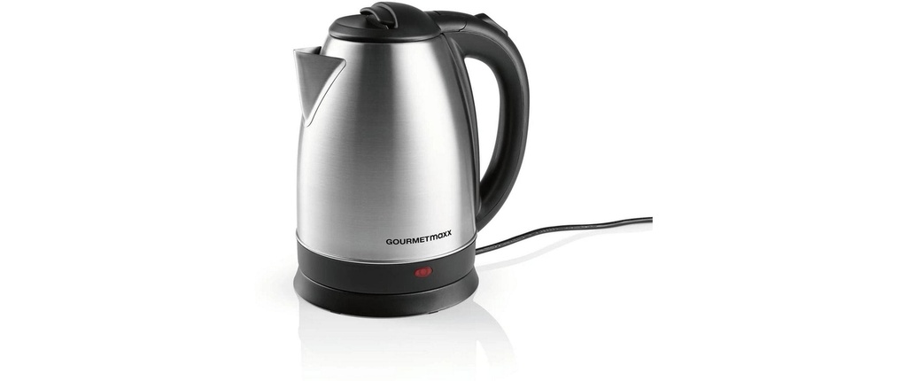 GOURMETmaxx Bouilloire 1.8 l, Noir/Argenté