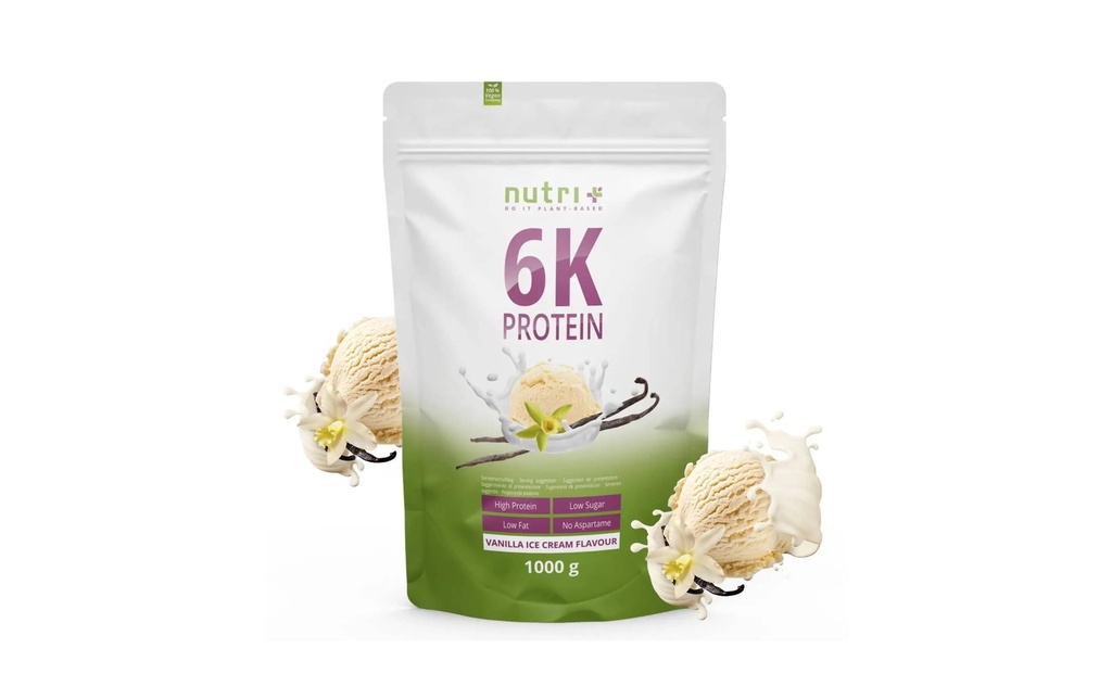 Nutri+ Poudre Protéine 6K végétalienne Vanille 1000 g