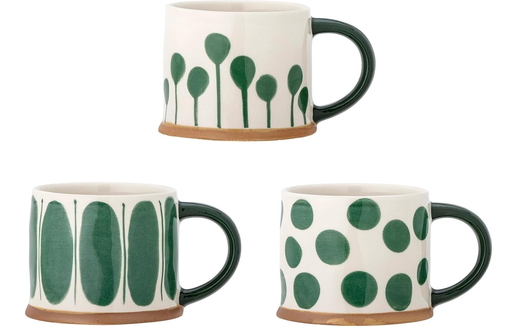 Bloomingville Tasse universelle Linora 450 ml, 1 Pièce/s, Vert/Blanc