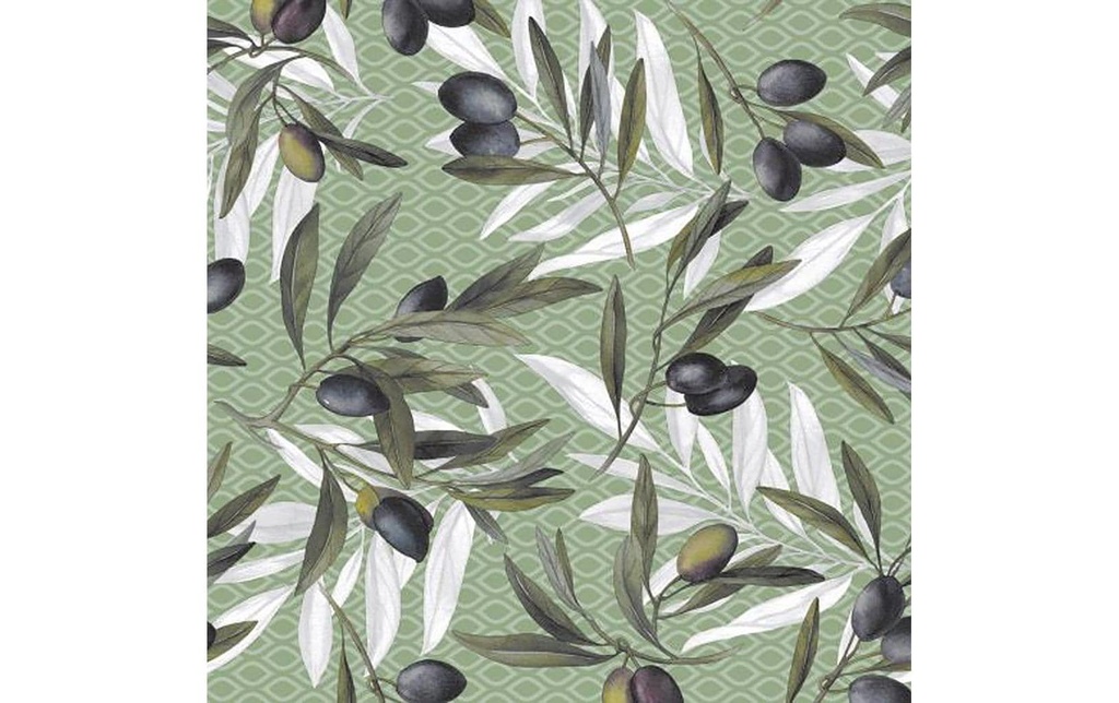 Hubatka Nappe Ideal, Olives, rond, ⌀ 140 cm