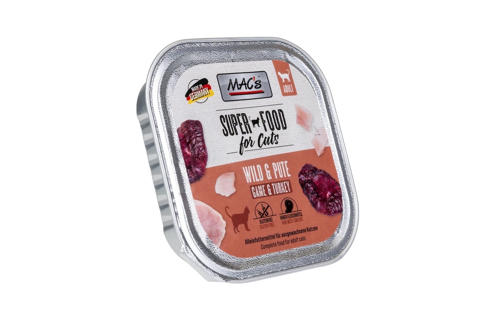 MAC's Vetcare Alimentation humide Cat gibier et dinde 100 g