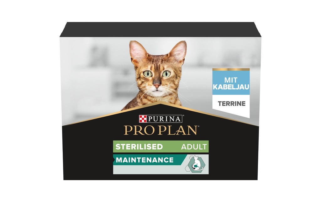 Purina Pro Plan Adult Sterilised Maintenance Terrine avec cabillaud 10 x 75 g
