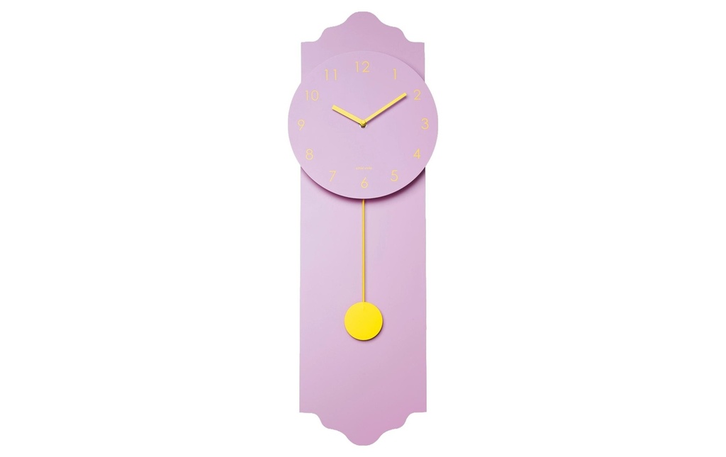 Chic Mic Horloge murale Pendelum Clock 24 x 70 cm, lilas