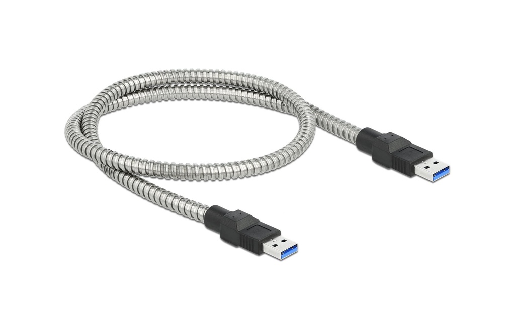 Delock Câble USB 3.1 Enveloppe métallique USB-A - USB-A 0.5 m