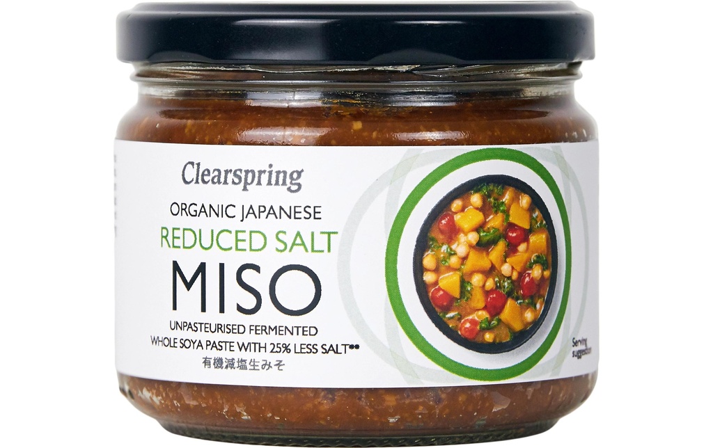 Clearspring Miso japonais biologique à teneur réduite en sel 270 g