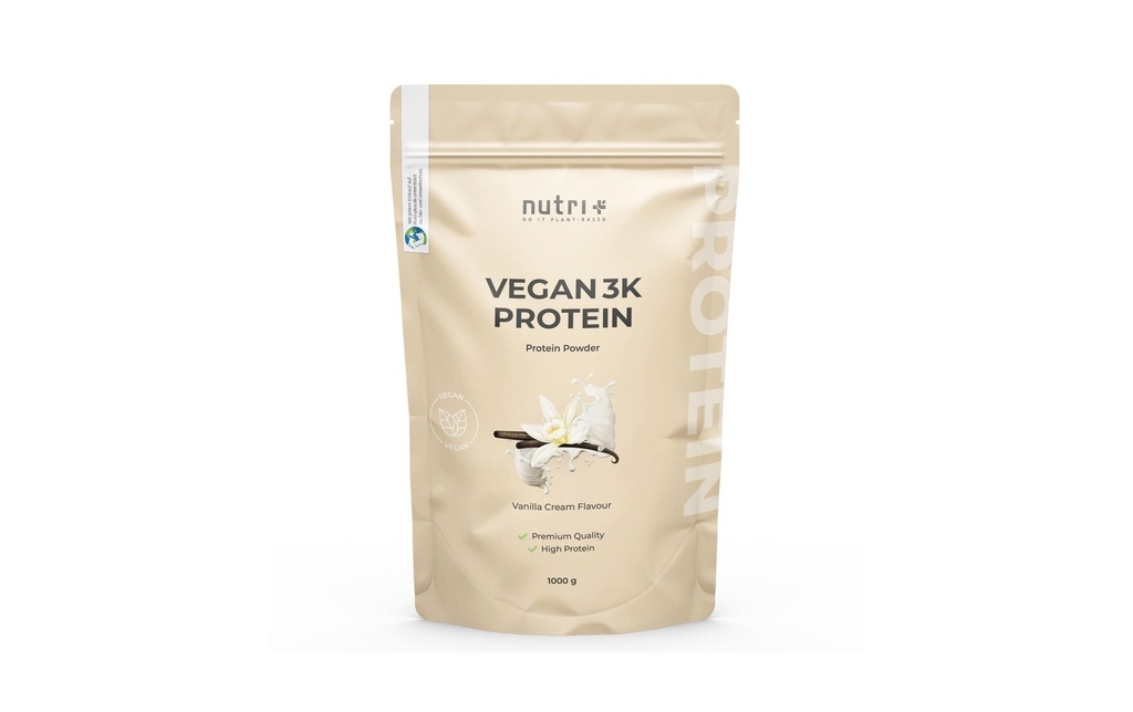 Nutri+ Poudre Protéine 3K végétalienne Vanille 1000 g