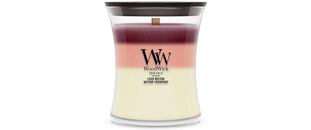 Woodwick Bougie parfumée Lush Nectar Trilogy Medium Jar