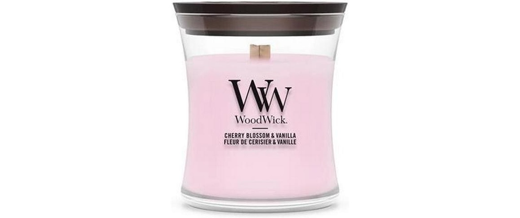 Woodwick Bougie parfumée Cherry Blossom & Vanilla Mini Jar