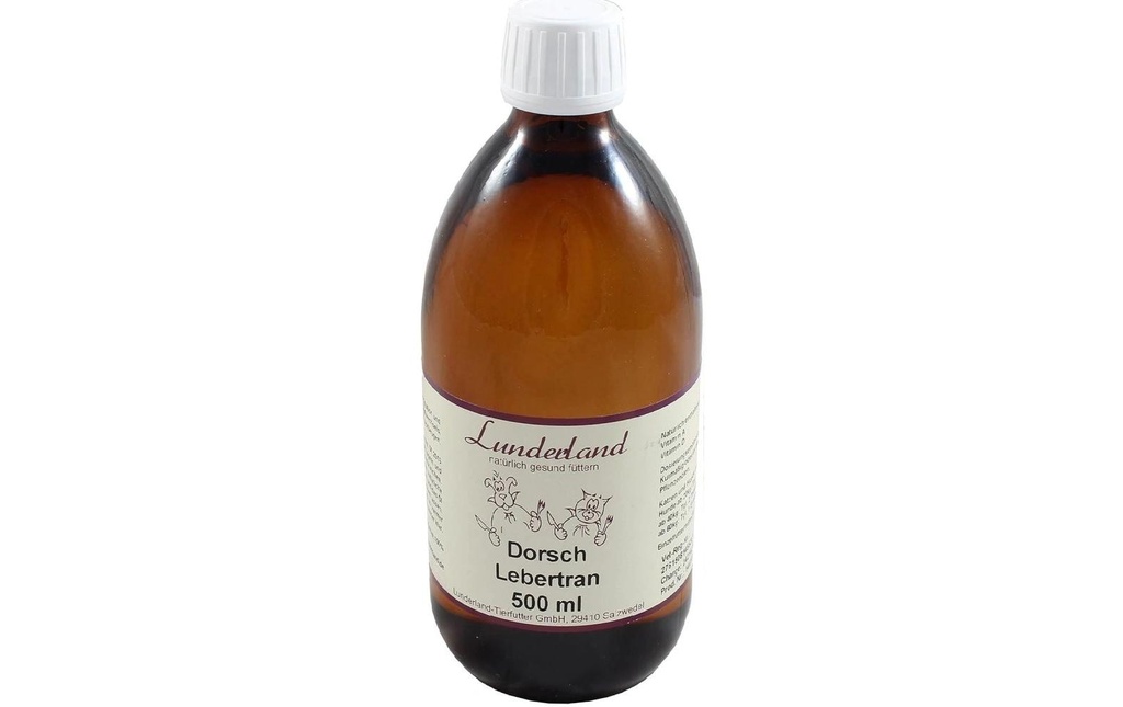 Lunderland Supplément alimentaire pour chiens Huile de foie de morue 500 ml