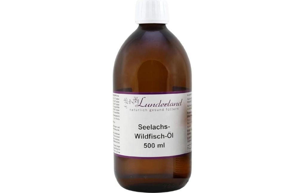 Lunderland Supplément alimentaire pour chiens Huile de colin et de poisson sauvage 500 ml
