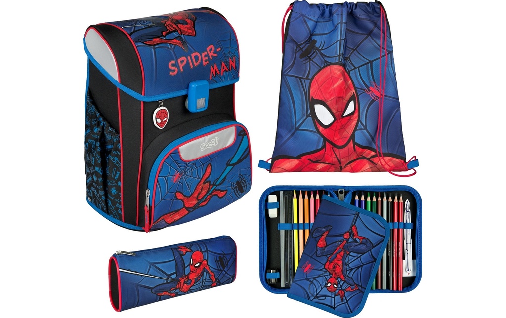 Scooli Ensemble de sacs à dos pour l’école EasyStart Spider-Man, 5 pièces