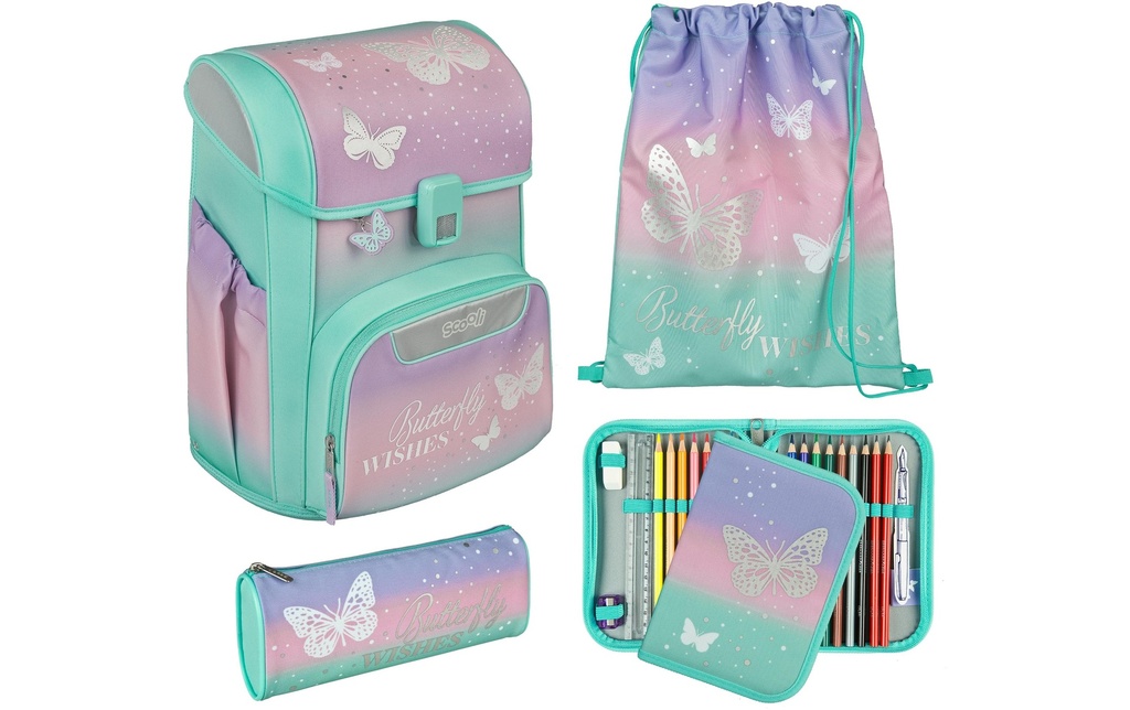 Scooli Ensemble de sacs à dos pour l’école EasyStart Butterfly Wishes, 5 pièces