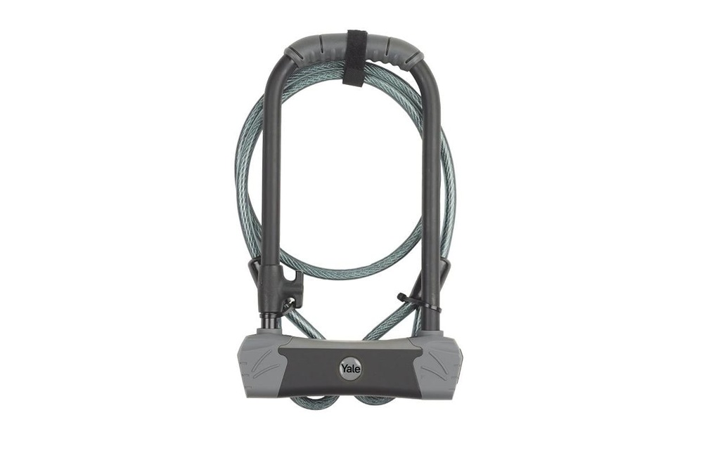 Yale Antivol pour vélo YUL3C Antivol à étrier avec câble, 120 cm