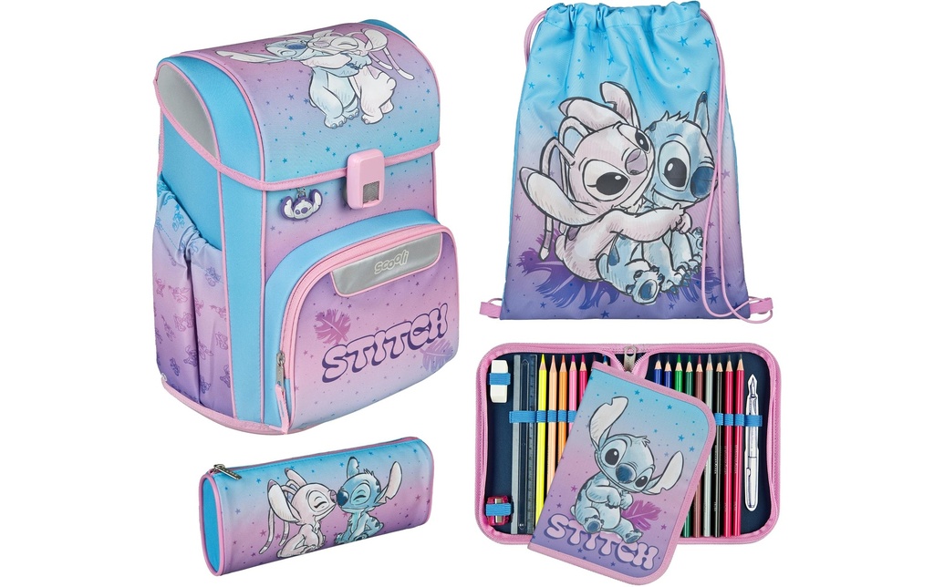 Scooli Ensemble de sacs à dos pour l’école EasyStart Lilo et Stitch, 5 pièces