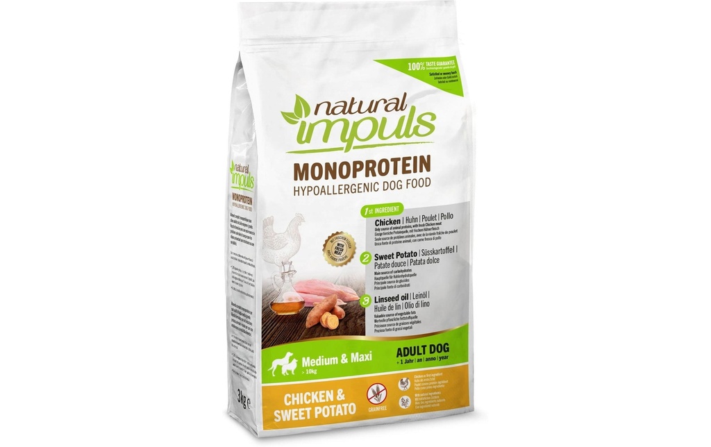 Natural Impuls Alimentation sèche Adult Med/Max poulet 3 kg