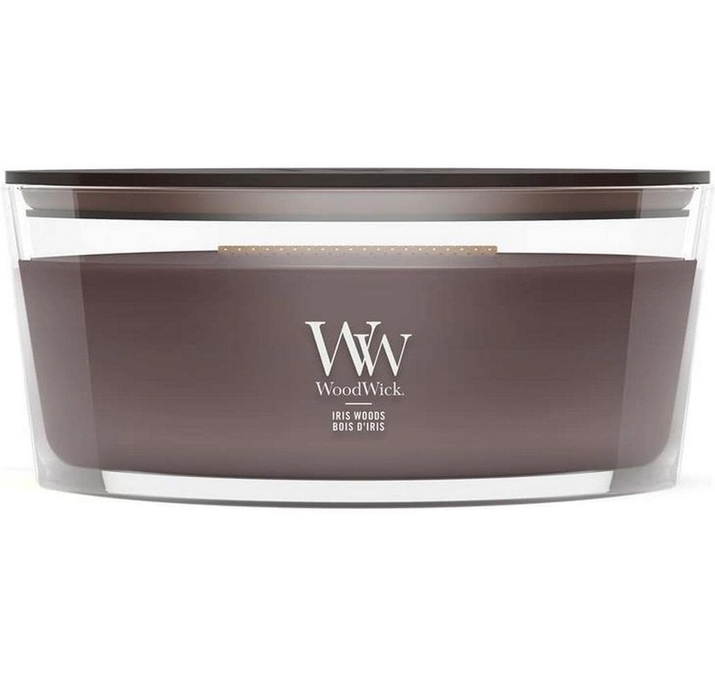 Woodwick Bougie parfumée Iris Woods Ellipse