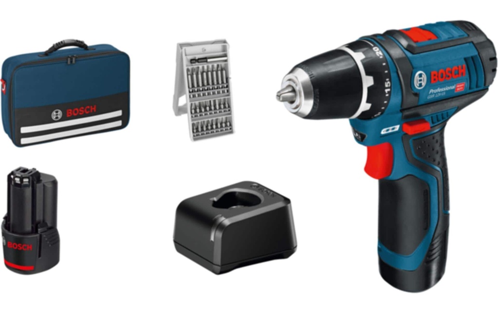 Bosch Professional Perceuse-visseuse sans fil PRO GSR 12V-15 Set dans le sac de transport