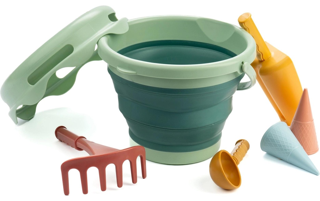 Schildkröt Funsports Schildkröt 7in1 Sand Toys Set de seaux pliables green