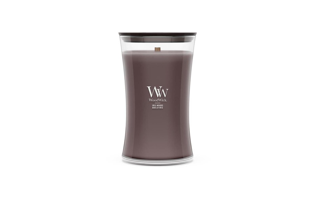 Woodwick Bougie parfumée Iris Woods Large Jar
