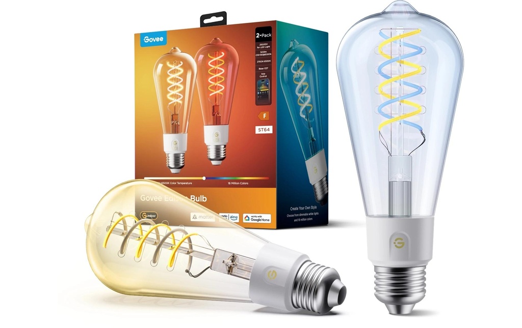 Govee Ampoule Edison ST19 E27 Rampes lumineuses intelligentes à LED RGBICWW
