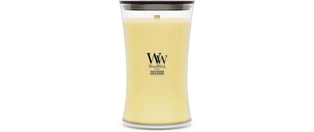 Woodwick Bougie parfumée Yuzu & Vetiver Large Jar