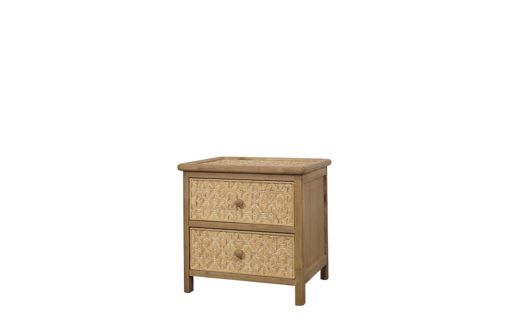Chic Antique Table de nuit tressé 44 x 43 cm, Brun