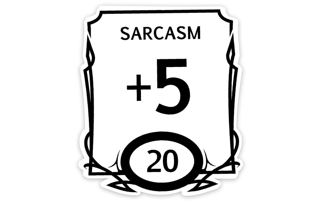 Glass Staff Stat Block Sarcasm Sticker noir/blanc