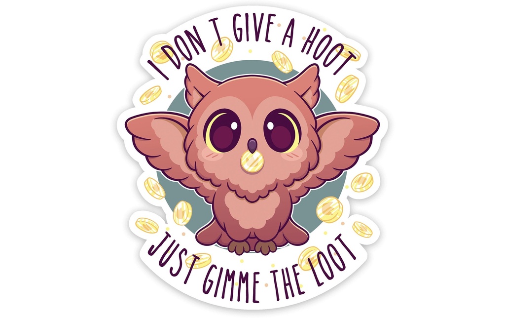 Glass Staff Gimme Loot Sticker blanc/marron