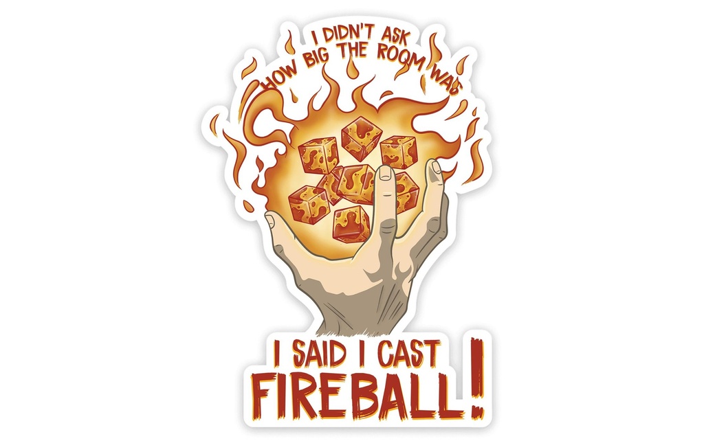 Glass Staff I Cast Fireball Sticker Beige/Orange/Rouge