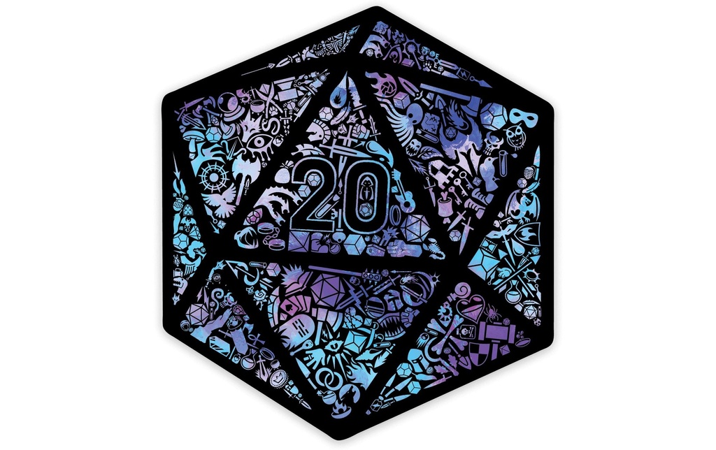 Glass Staff Holographic Mosaic D20 Sticker Bleu/noir