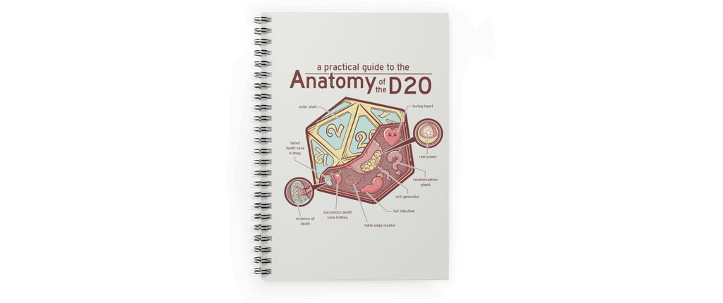 Glass Staff Carnet de notes Anatomy of the d20 Blanc/rouge