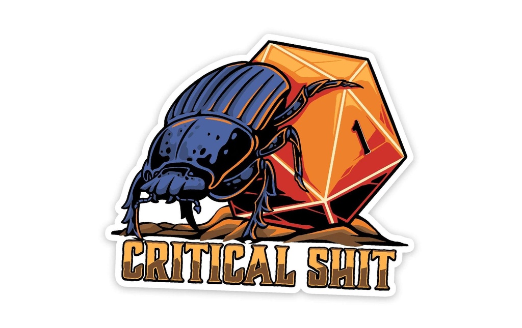 Glass Staff Critical Shit Sticker Orange