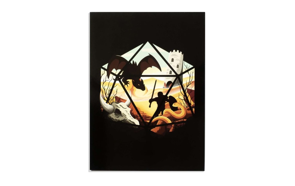 Glass Staff Carte de vœux Dragon D20 Noir