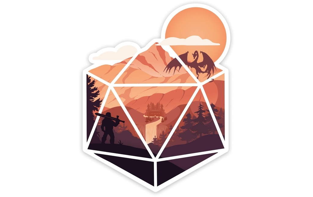 Glass Staff The D20 Hero Sticker Rouge
