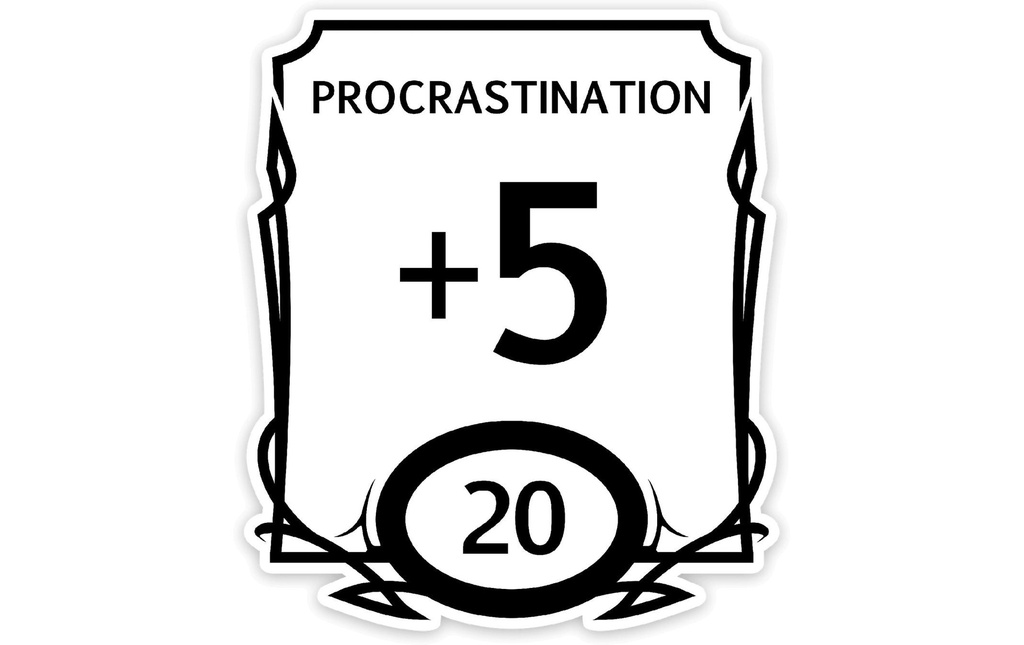Glass Staff Stat Block Procrastination Sticker noir/blanc