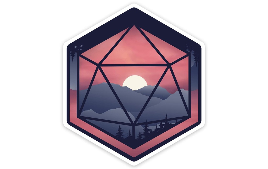 Glass Staff Sticker Montagne D20 Multicolore