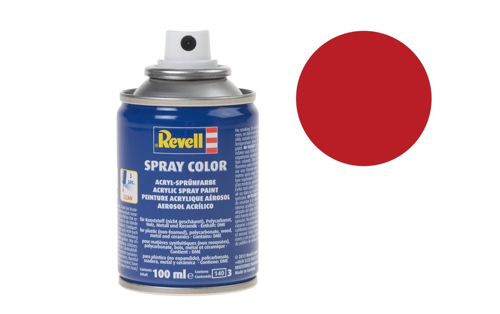 Revell Acrylique en bombe 100 ml Couvrant/Satiné mat-Écarlate