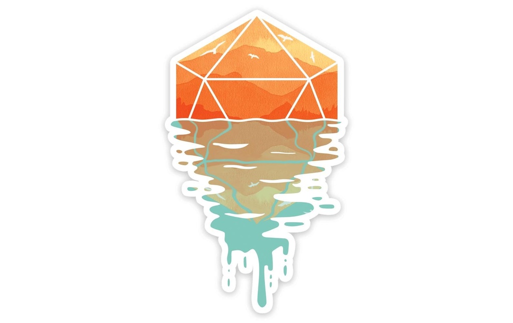 Glass Staff Sticker A D20 Coucher de soleil Multicolore