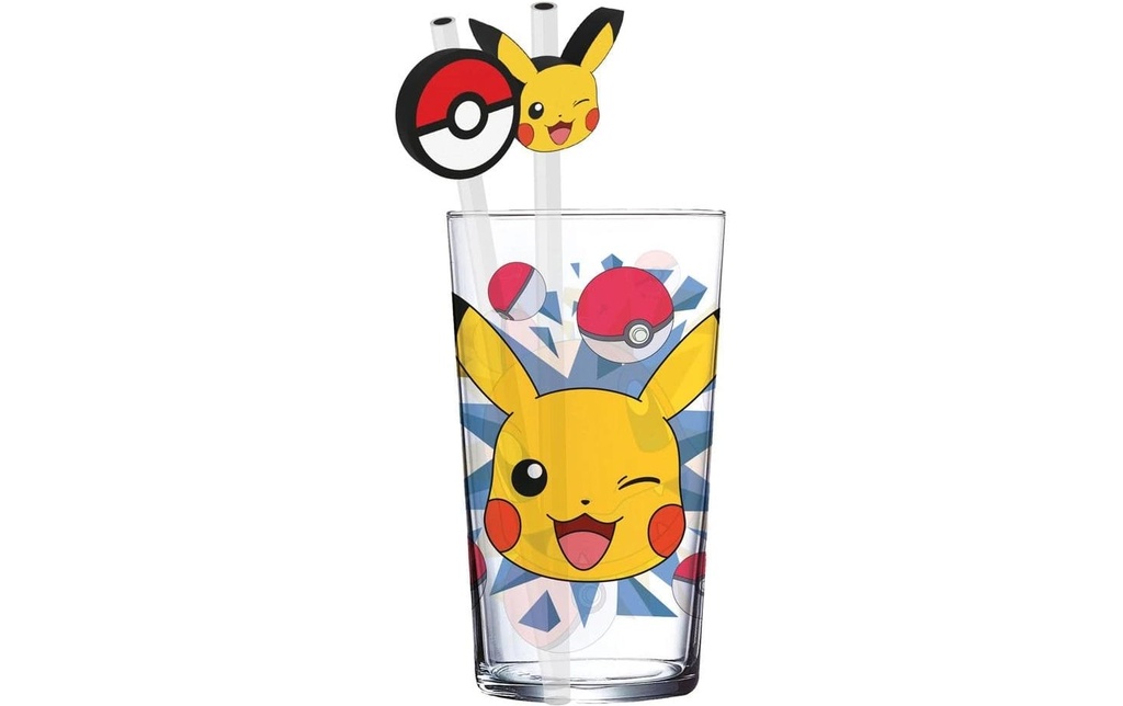 Stor Verre à Tumbler Pokémon avec Straws Pikachu 485 ml