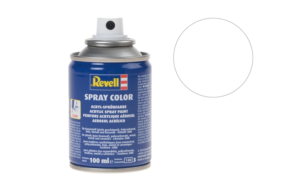 Revell Acrylique en bombe 100 ml Brillance/Couvrant-Blanc brillant