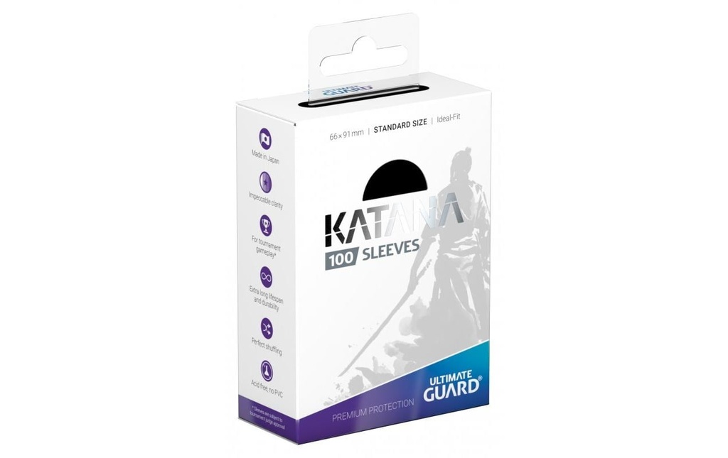 Ultimate Guard Étui à cartes Katana Sleeves Standardgrösse Noir 100
