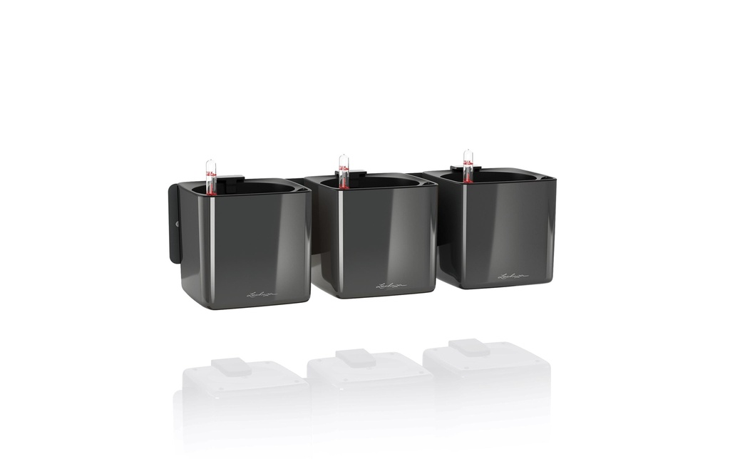 Lechuza Pot de fleur Green Wall Home Kit Noir brillant