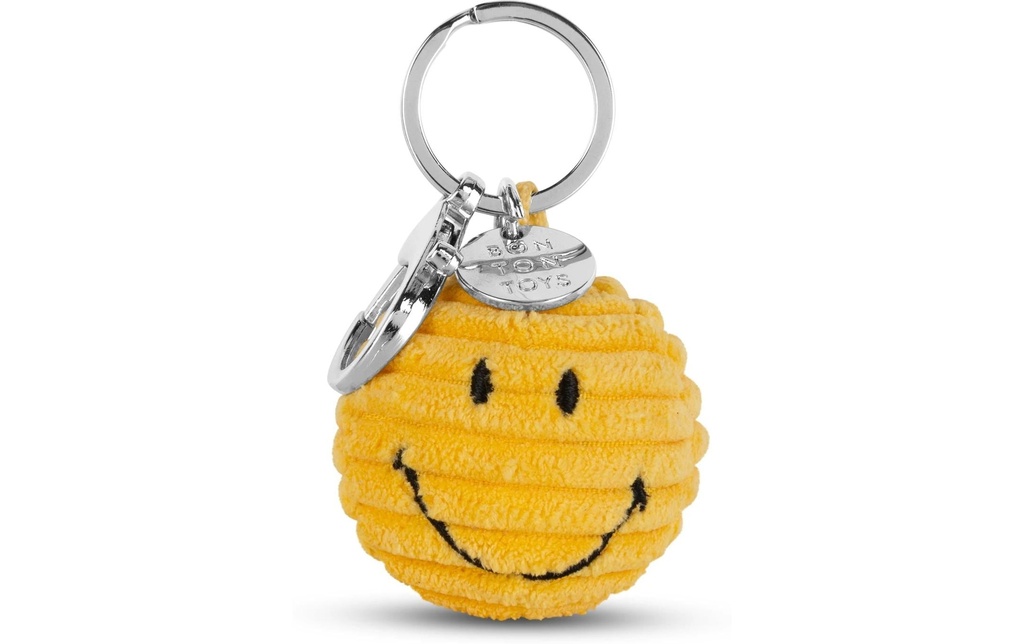 Bon Ton Toys Porte-clés Smiley ECO velours côtelé jaune 4.5 cm