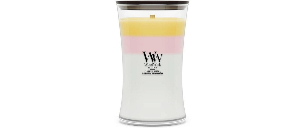 Woodwick Bougie parfumée Floral Blossoms Trilogy Large Jar