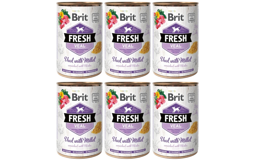 Brit Alimentation humide Fresh Veal avec Millet 6 x 400 g