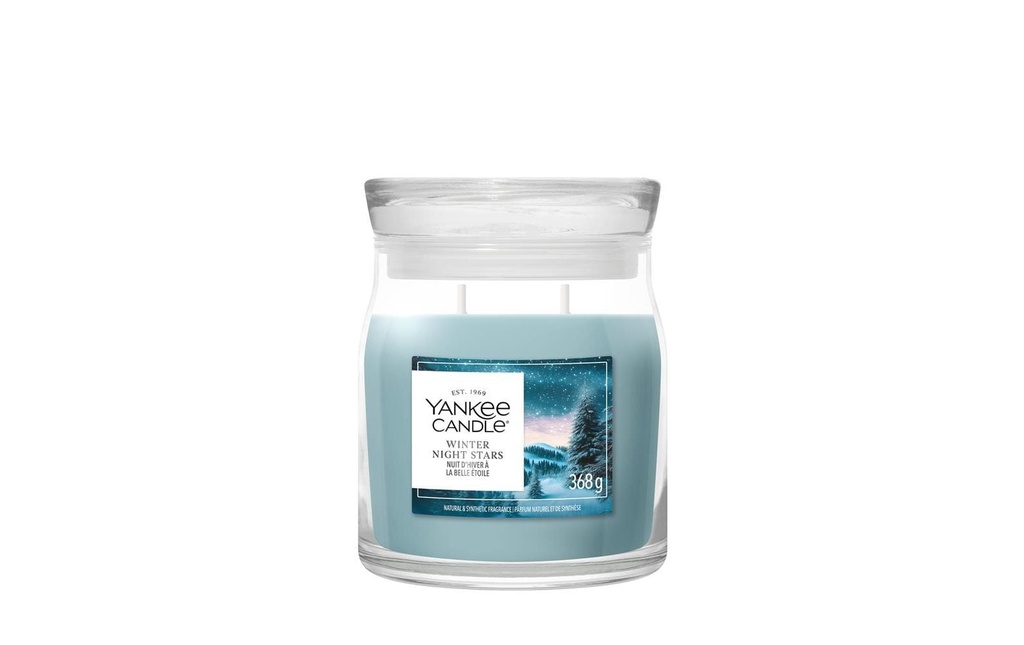 Yankee Candle Signature Bougie parfumée Winter Night Stars Signature Medium Jar